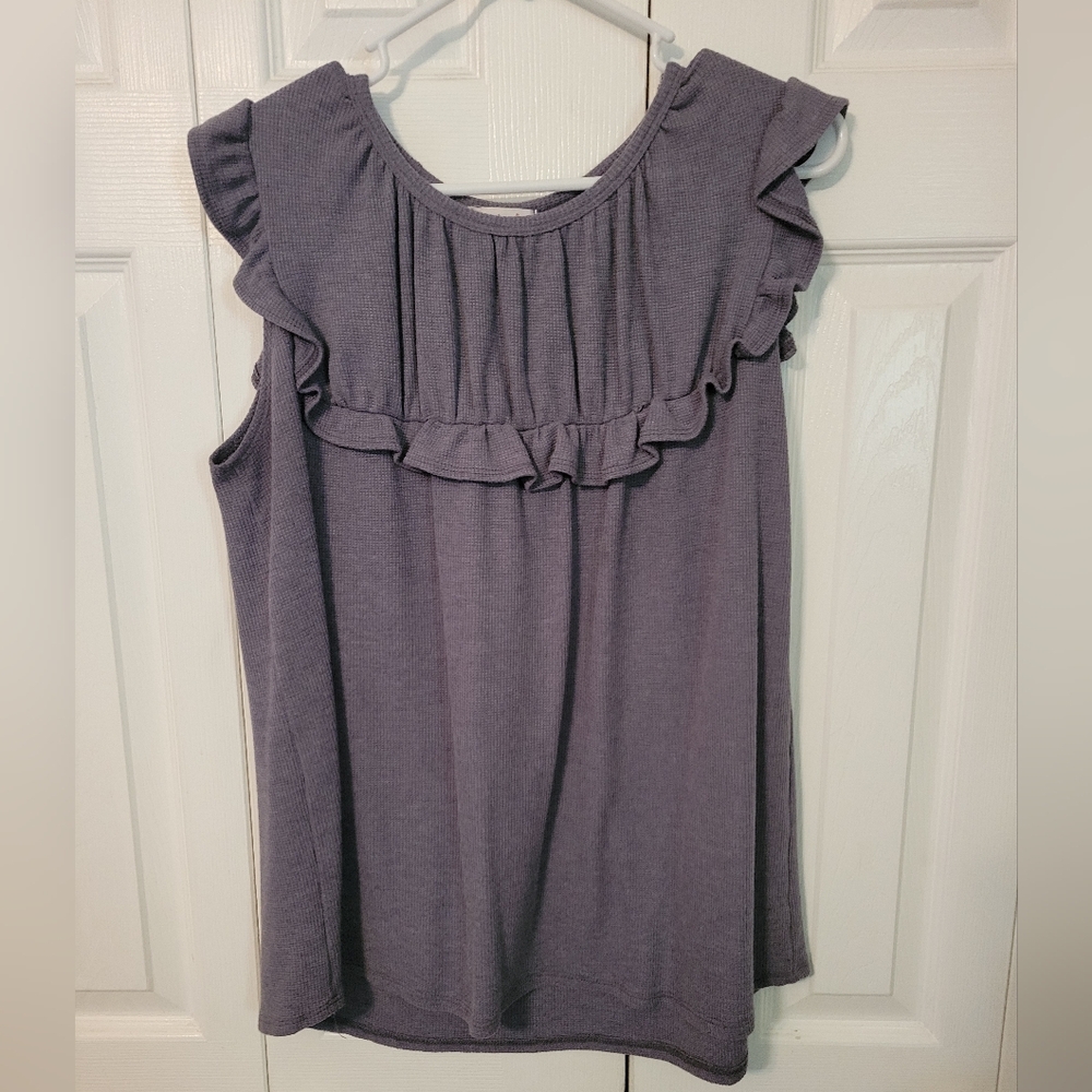 Ruffled Gray Top